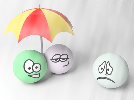 3d render of scene with three persons.の写真素材