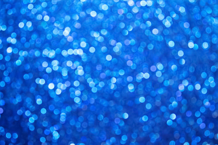 Christmas bokeh background with blue circles