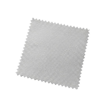A detailed view of a small, square gray microfiber cloth, its texture clearly visible. Ideal for cleaning delicate surfaces like camera lenses, glasses, and electronic screens.の素材