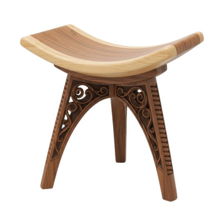 An authentic African tribal stool meticulously carved from wood, showcasing intricate patterns and ancient craftsmanship. A unique decorative piece reflecting rich cultural heritage and artisan skill.の素材