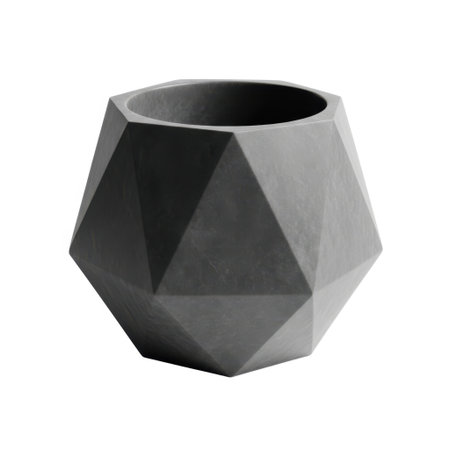 Showcasing a striking geometric concrete planter with a faceted design. This minimalist pot is perfect for housing succulents, air plants, or small greenery, adding a touch of modern elegance to any space.の素材