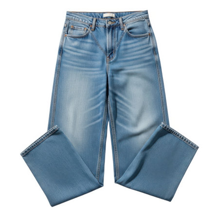 Discover ultimate comfort and style with these light wash wide leg jeans. Perfect for everyday wear, offering a relaxed yet chic silhouette for any casual outfit.の素材