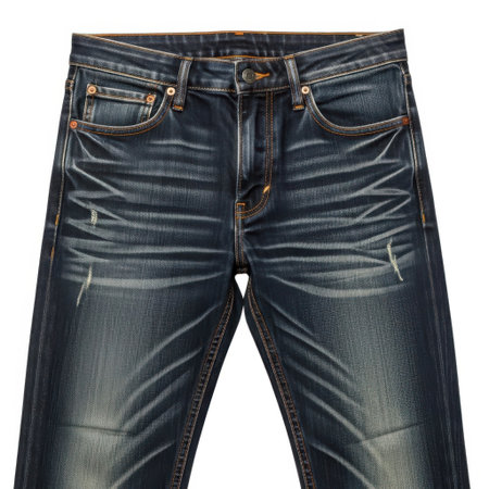 Experience ultimate comfort and style with these distressed black denim jeans. Featuring a modern fit and unique detailing, they are perfect for elevating your everyday look or for a night out.の素材