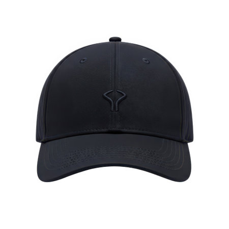 A timeless black baseball cap featuring a discreet, embroidered logo on the front. This versatile headwear piece offers comfort and style for any casual outfit, perfect for everyday wear.の素材
