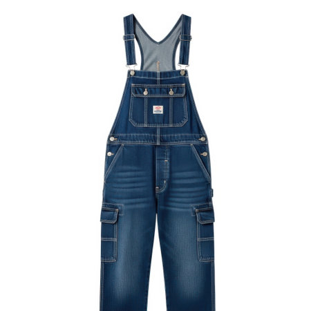 Experience ultimate comfort and rugged durability with these classic denim bib overalls. Perfect for work, DIY projects, or casual wear, they offer ample storage and freedom of movement.の素材