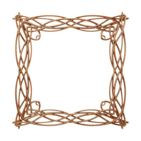 A beautifully crafted golden floral border, featuring intricate scrolling patterns and delicate leaf motifs. This decorative element adds a touch of luxury and vintage charm to any design project.の素材