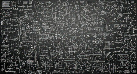 A complex, monochromatic abstract artwork featuring dense geometric lines, shapes, and subtle circular motifs.の素材