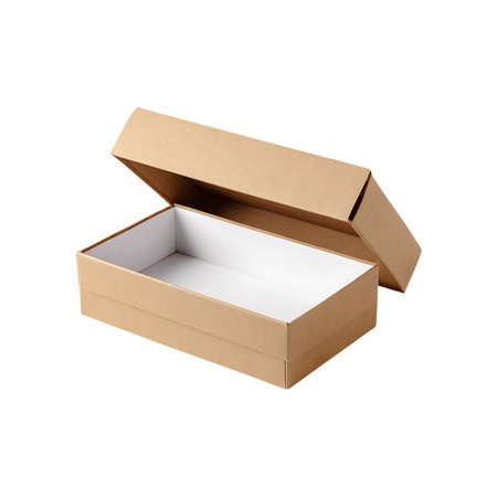 Cardboard box isolated on white background. 3d illustration. Top view.