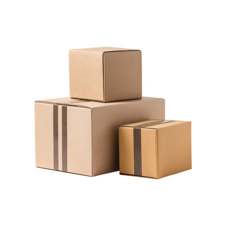 Cardboard boxes isolated on white background. Clipping path included.