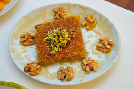 Kaday?f dessert, dessert plate, restaurant presentation, turkish dessert, turkish food, dessert, kaday?fの写真素材