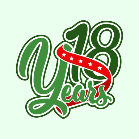 Lettering of 18 yearsのイラスト素材