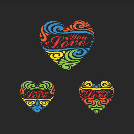 Heart Love You Abstract Vectorのイラスト素材