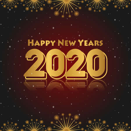 happy new year 2020 red black gradation background
