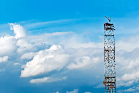  Antenna against the blue sky and cloudsの写真素材