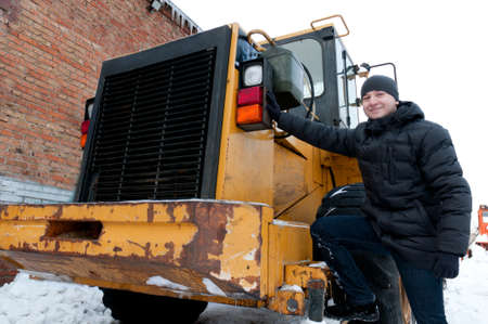 Machinery driver in winter 
