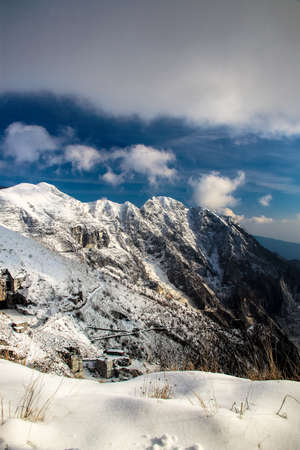 clouds over the mountainの写真素材