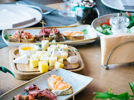 Setout in restaurant. Wedding decorationの写真素材