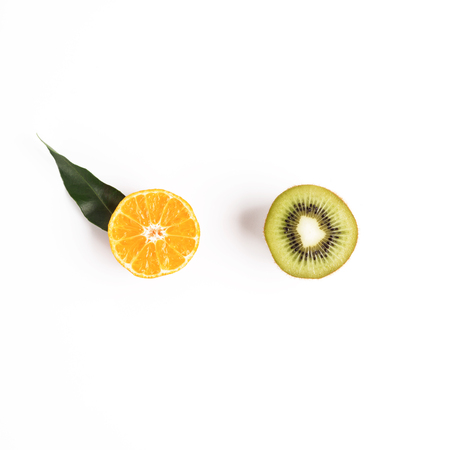 Food and fruit concept with kiwi and mandarinの写真素材
