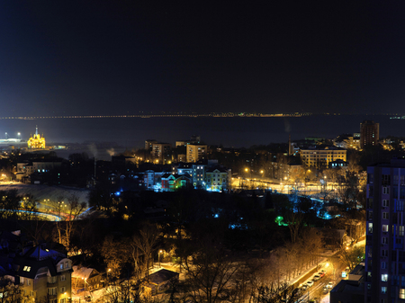 night view of big cityの写真素材