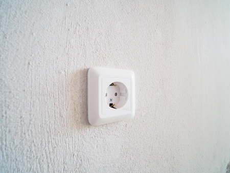 Power socket in concrete wall