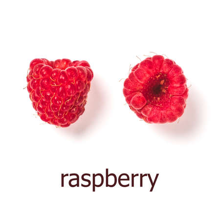 raspberries isolated, creative layout