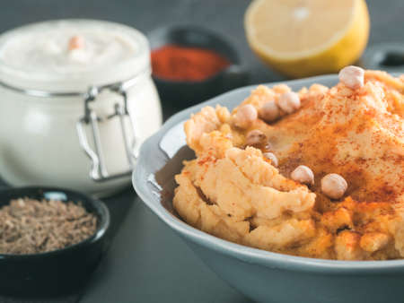 Hummus and tahiniの写真素材