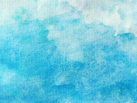 Pastel blue watercolor background. Abstract watercolor blue and turquoise gradient background with copy space for designの写真素材