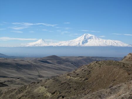 Mountain Ararat in spring, view from Armenia                        の写真素材
