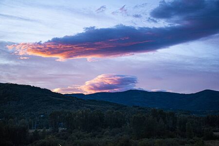 Wonderful sunrise from the window of a hotel in Steamboat Colorado on a late summer day