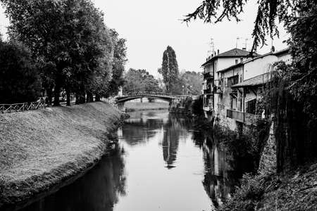 Bacchiglione river in the heart of Vicenza, Veneto, Italy