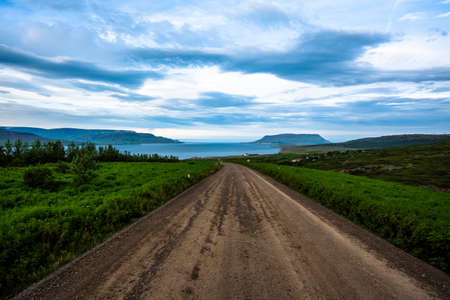 Porisstadavtn lake at dawn river in Akranes Icelandの写真素材