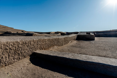 walls of old Inca temples ancient findings Peruvian populations city ruins ruins in the deserts near Nazca Peruの写真素材
