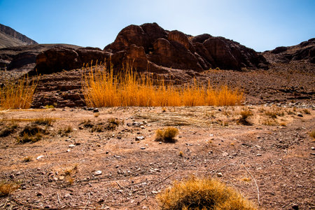 volcanic rocks eroded by wind and time create dreamlike landscapes among the peaks of the Moroccan...