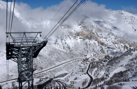 Spectacular view to the Mountains from Snowbird ski resort in Utah, USA