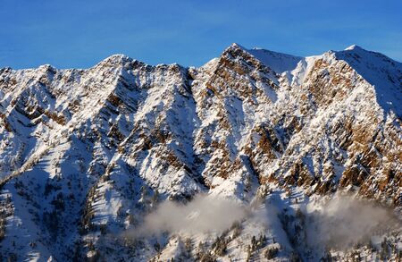 Spectacular view to the Mountains from Snowbird ski resort in Utah, USAの写真素材