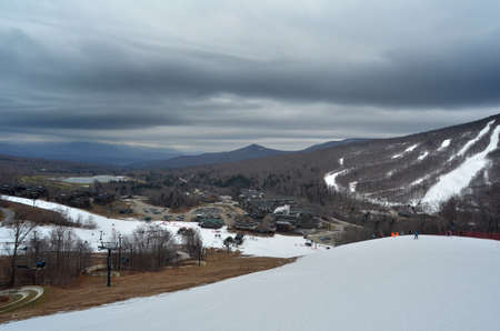 Base ski lodge in Stowe, VT at Chirstas timeのeditorial素材