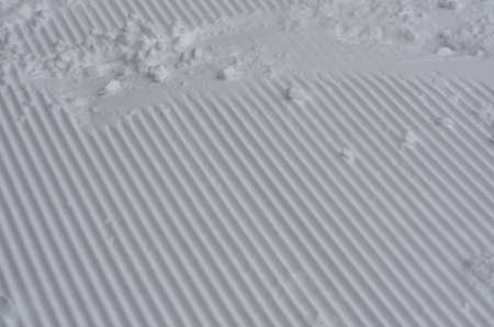 A closeup perspective of a perfectly groomed snowの写真素材