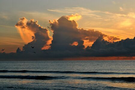 Beautiful sunrise at the ocean, Miami Florida の写真素材