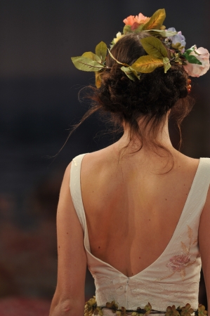 NEW YORK- OCTOBER 14: Models walks runway for Claire Pettibone bridal show for Fall 2013 during NY Bridal Fashion Week on October 14, 2012 in New York City, NYのeditorial素材