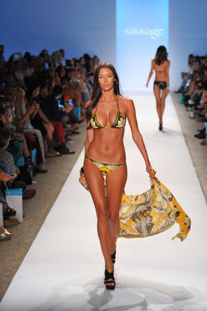 MIAMI - JULY 22: Model walks runway at the Sauvage Collection for Spring/ Summer 2014 during Mercedes-Benz Swim Fashion Week on July 22, 2013 in Miami, FL 
のeditorial素材