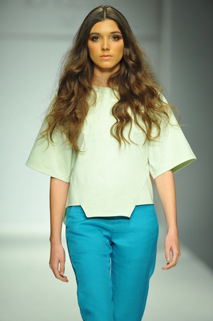 LOS ANGELES, CA - MARCH 10: A model walks runway at R. Michelle fashion show during Style Fashion Week Fall 2014 at The Live Arena on March 09, 2014 in Los Angeles
のeditorial素材