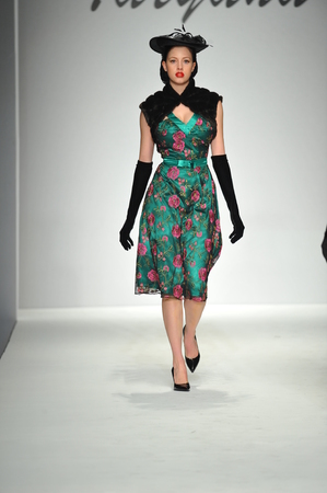 LOS ANGELES, CA - MARCH 09: A model walks the runway at Tatyana Designs - Bettie Page collection during Style Fashion Week Fall 2014 on March 09, 2014 in Los Angelesのeditorial素材