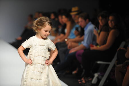 LOS ANGELES, CA - MARCH 10: A child model walks runway at Nancy Vuu Children fashion show during Style Fashion Week Fall 2014 on March 10, 2014 in Los Angeles.
のeditorial素材