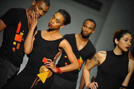 LOS ANGELES, CA - MARCH 10: Models walk the runway at Tatiana Shabelnik fashion show during Style Fashion Week Fall 2014 at The Live Event Arena on March 10, 2014 in Los Angeles.のeditorial素材