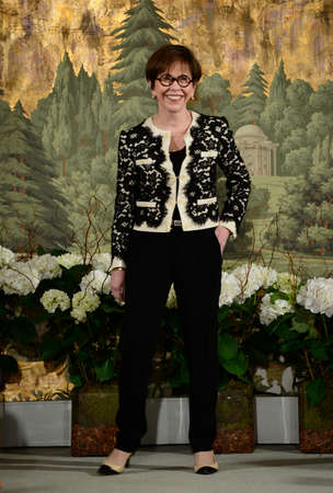 NEW YORK, NY - APRIL 12: Designer Anne Barge walks the runway at the Anne Barge Spring 2015 Bridal collection show at The London Hotel on April 12, 2014 in New York City.のeditorial素材