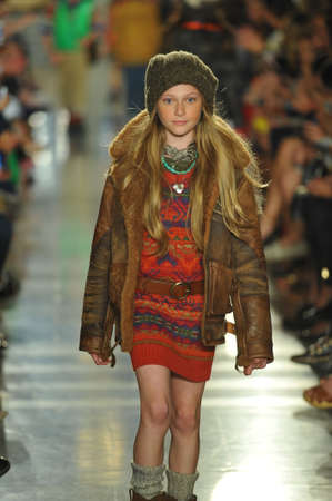 NEW YORK, NY - MAY 19: A model walks the runway at the Ralph Lauren Fall 14 Children's Fashion Show in Support of Literacy at New York Public Library on May 19, 2014 in New York City. のeditorial素材