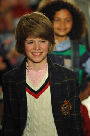 NEW YORK, NY - MAY 19: Models walk the runway finale at the Ralph Lauren Fall 14 Children's Fashion Show in Support of Literacy at New York Public Library on May 19, 2014 in New York City. のeditorial素材