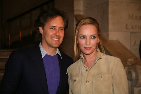 NEW YORK, NY - MAY 19: David Lauren and Uma Thurman attend the Ralph Lauren Fall 14 Children's Fashion Show in Support of Literacy at New York Public Library on May 19, 2014 in New York City.のeditorial素材