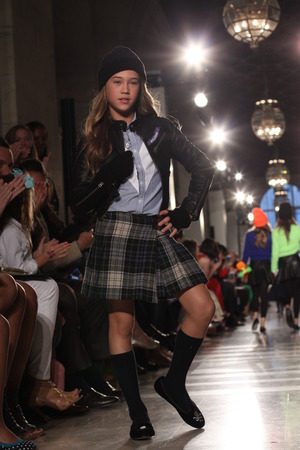NEW YORK, NY - MAY 19: A model walks the runway at the Ralph Lauren Fall 14 Children's Fashion Show in Support of Literacy at New York Public Library on May 19, 2014 in New York City. のeditorial素材
