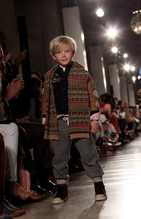 NEW YORK, NY - MAY 19: A model walks the runway at the Ralph Lauren Fall 14 Children's Fashion Show in Support of Literacy at New York Public Library on May 19, 2014 in New York City. のeditorial素材